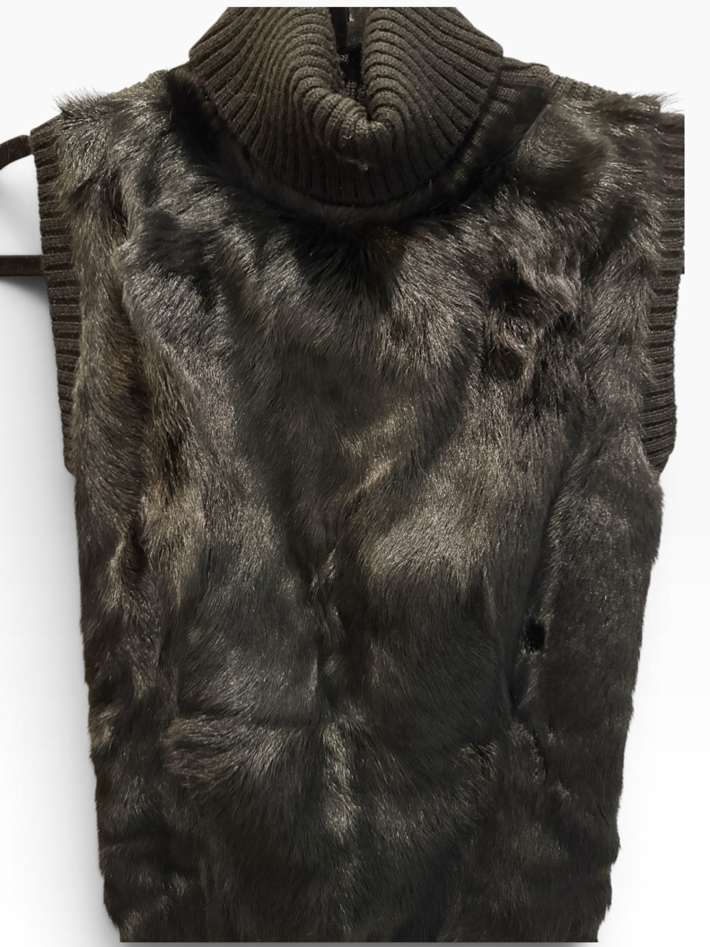 BCBGMaxAzria Black Genuine Goat Fur Top - Picture 4 of 12